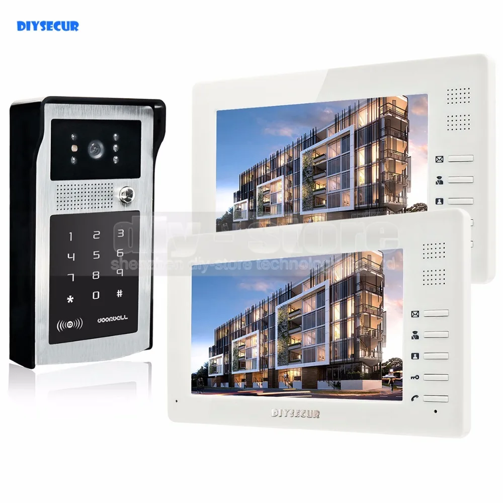 DIYSECUR 1024x600 7 дюймов HD TFT LCD монитор видеодомофон дверной звонок 300000 пикселей камера