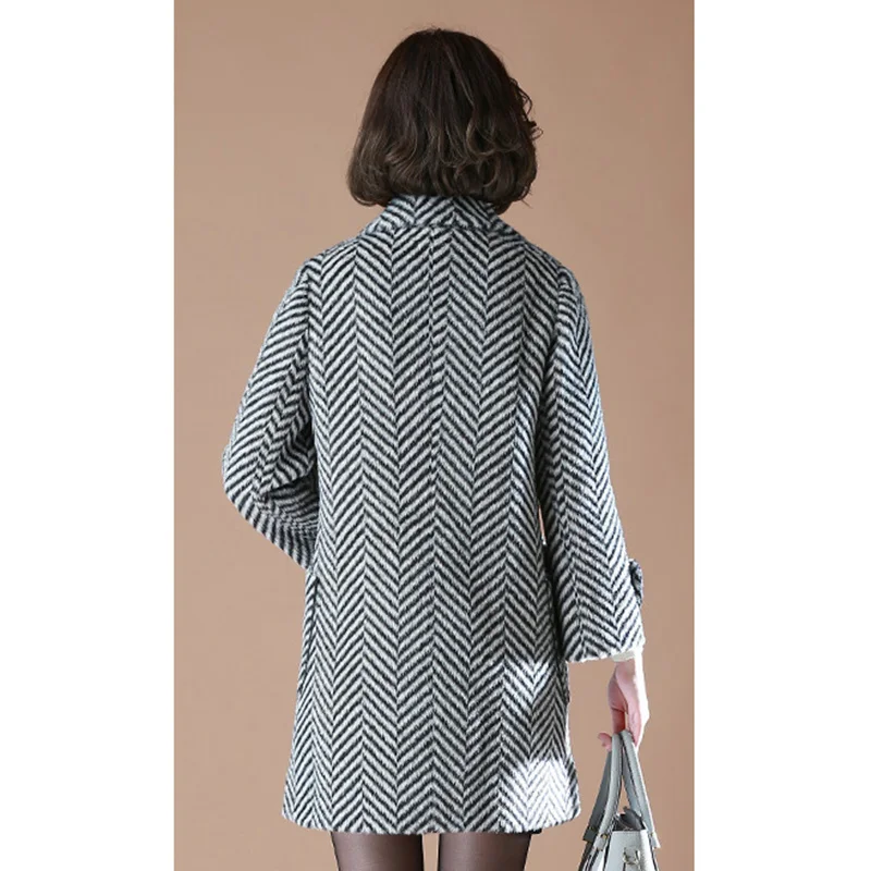 High quality Wool coat women 2019 winter fashion Double-breasted wool long sleeve Female Long Jackets Elegant Blend | Женская одежда