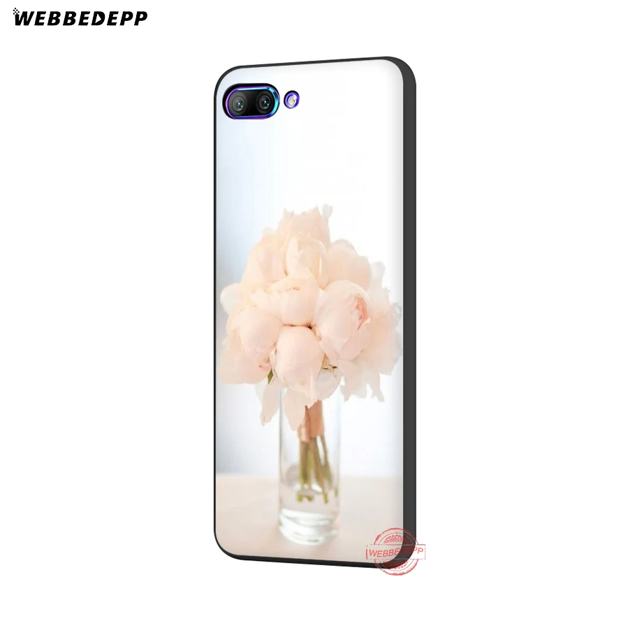 WEBBEDEPP розового цвета с принтом в виде пионов на вазе мягкая чехол для Honor 20 10 9 9X 8 Lite