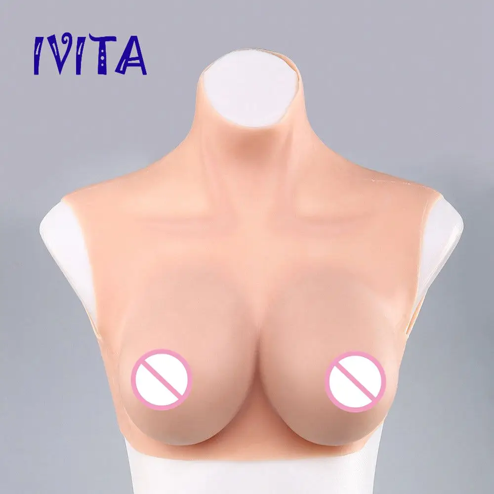 Реалистичная силиконовая грудь IVITA 1150 г форма груди поддельные для трансвеститов