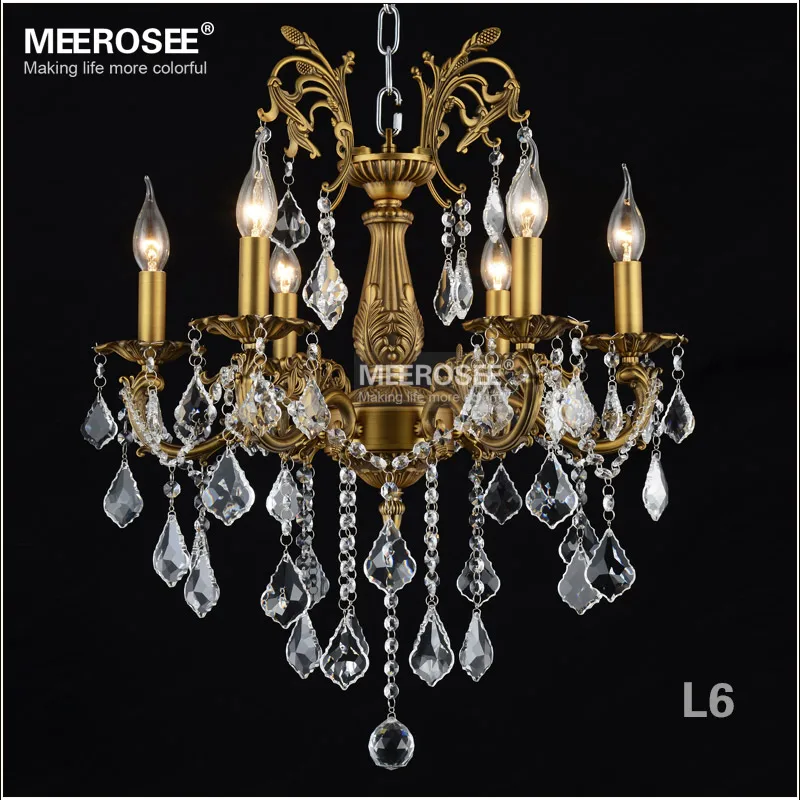 Горячая Распродажа латунная люстра с бронзовой отделкой хрустальная лампа