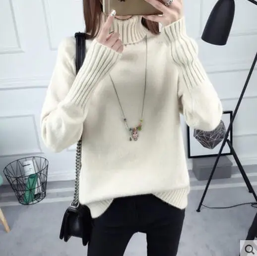 Thick Turtleneck Warm Women Sweater Autumn Winter Knitted Femme Pull High Elasticity Soft Female Pullovers NS8917 | Женская одежда