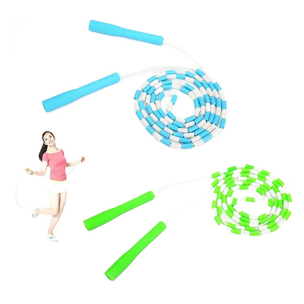 Детская скакалка Segmented из бисера веревка для игровой площадки пластиковые ручки
