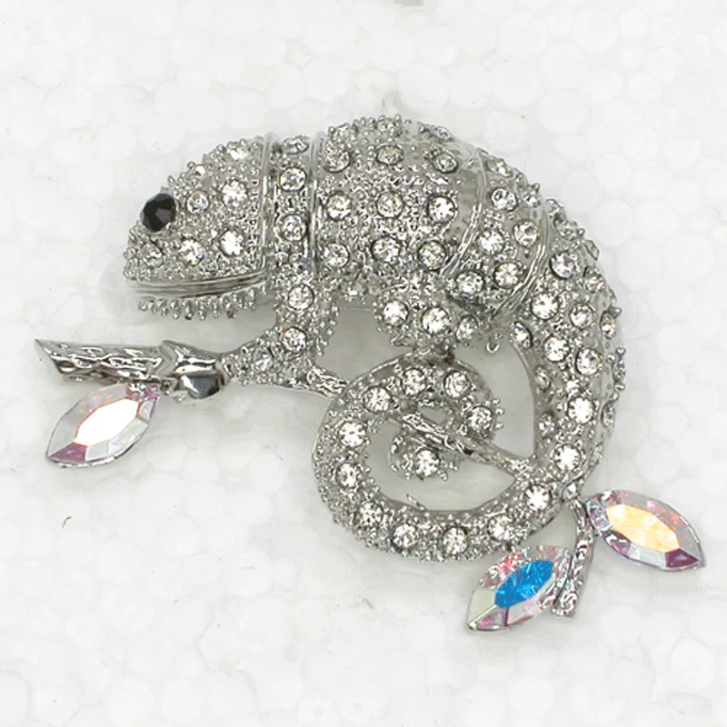 

Rhinestone Marquise Chameleon Reptile Pin brooches C658 A
