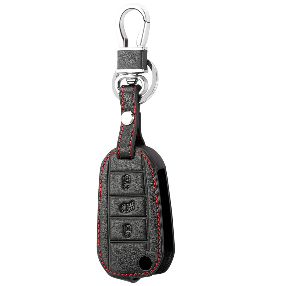 3 кнопки кожаный чехол для ключей автомобиля Peugeot 3008 208 308 508 408 2008 защитный