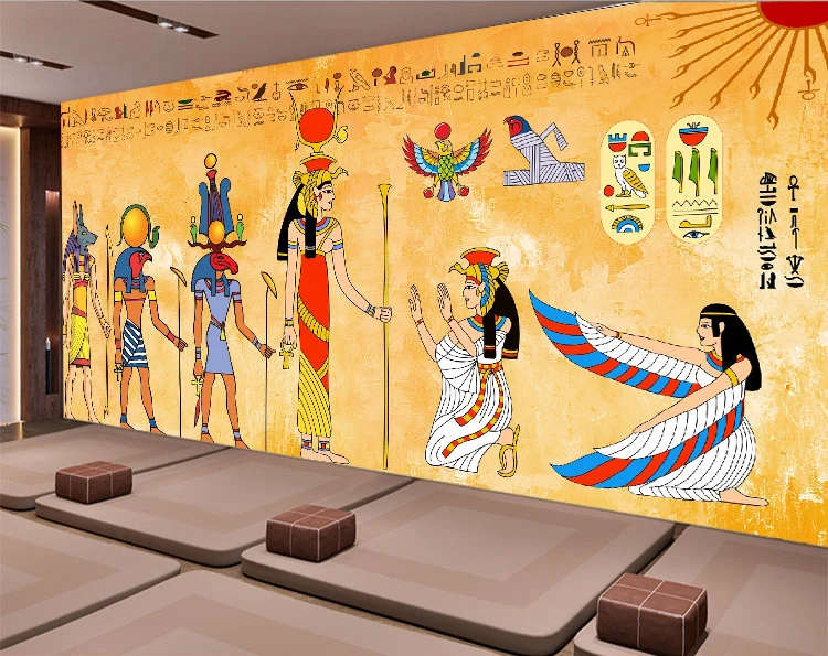 Пользовательские европейские статуи египетского фараона большой росписи ретро