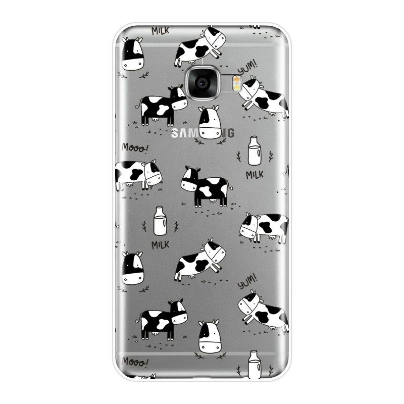 TPU Silicone Phone Case For Samsung Galaxy C5 C7 C9 Pro Cow Sheep Animal Goat Kawaii Cute Soft Back Cover C8 | Мобильные телефоны и