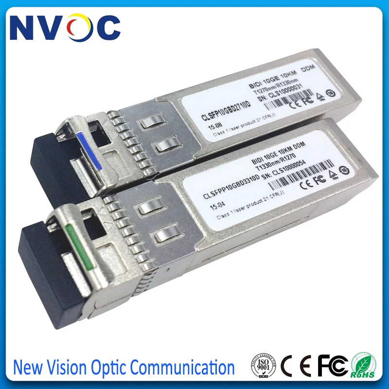 10G, BIDI, 10 км, 1270/1330 нм, DDM, LC SFP+-LR волоконный модуль, 10GBASE-BX SFP+ 1270nm-TX/1330nm-RX 10 км LC Simplex SMF DDMI трансивер