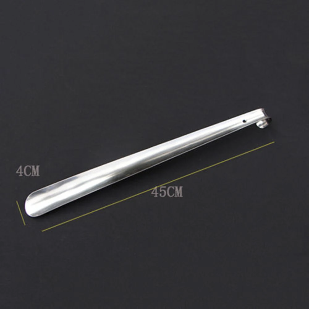 

New 1 Pcs High quality Portable 42/52cm Silver Stainless Steel Metal Shoe Horn Spoon Shoehorn Professional Mini Shoe Horn