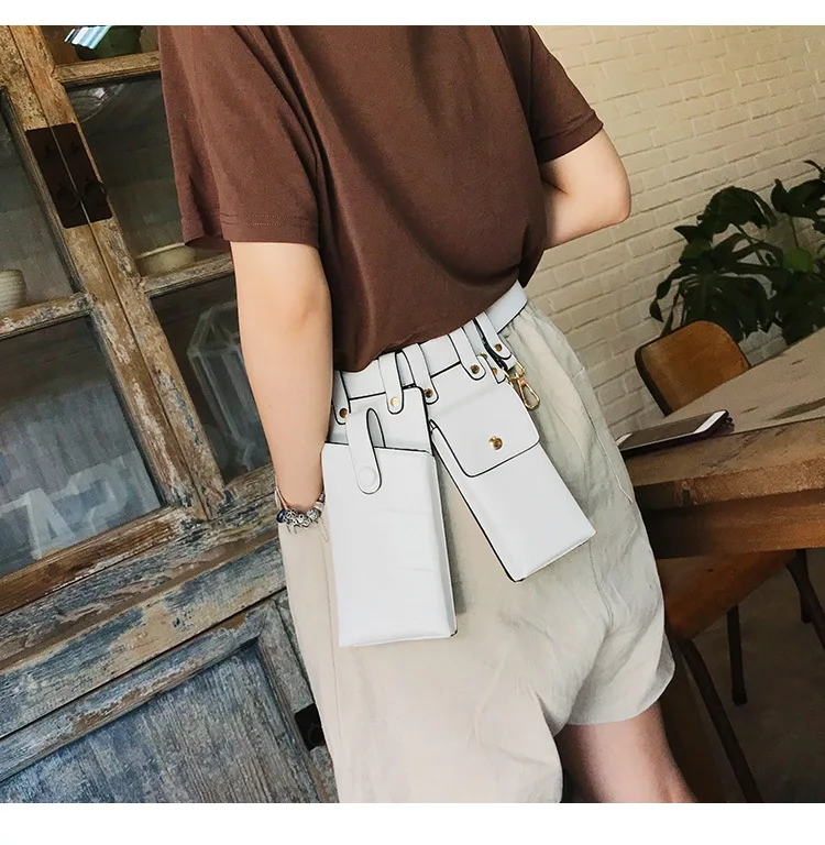 EXCELSIOR Women's Bags Fanny Waist Bags PU Hasp Chest Set Street Sport Casual Messenger Shoulder Chest pochete homem