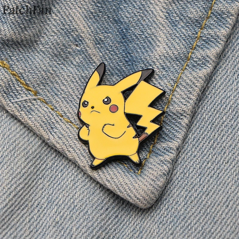Patchfan Pocket monster с изображением персонажей из мультфильмов «Пикачу»; цинка для галстука броши для рюкзака, одежды для Кепка для мужчин и женщин, Декоративные значки медали A1594