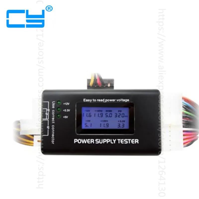 Цифровой тестер блока питания для ПК с ЖК дисплеем 20/24 Pin 4 PSU SATA HDD ATX BTX ITX HD|pc power|sata