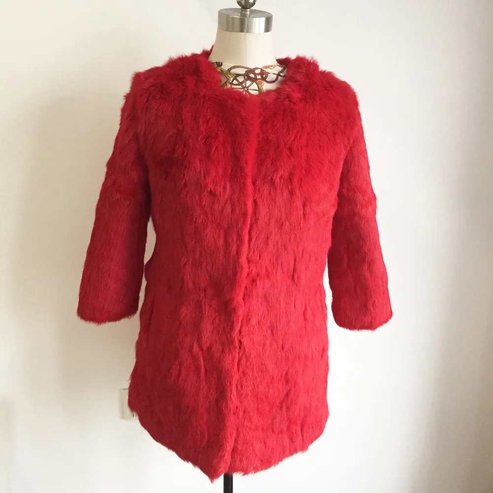 100% пальто из натурального кроличьего меха куртка цельного оптовая продажа