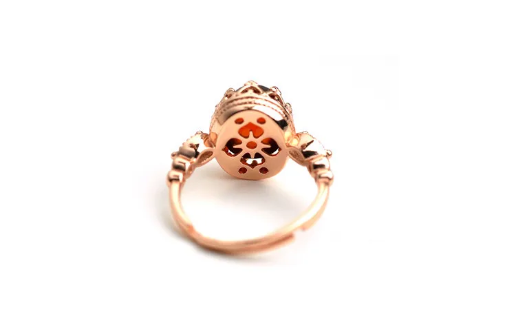 Garnet Gemstone Golden Color Female Ring Elegance Fashion Real 925 Sterling Silver Adjustable For Women | Украшения и аксессуары