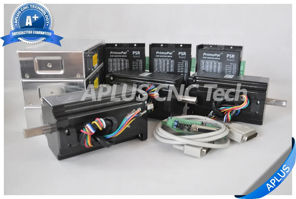 3 осевой NEMA 34 двухвальный шаговый двигатель 1696oz in и драйвер PSR8078 48В комплект