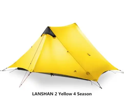 3F UL GEAR LanShan 2 человек наружная Сверхлегкая палатка для кемпинга 3 сезона профессиональная 15D Silnylon Бесшумная палатка - Цвет: yellow 2p 4 season