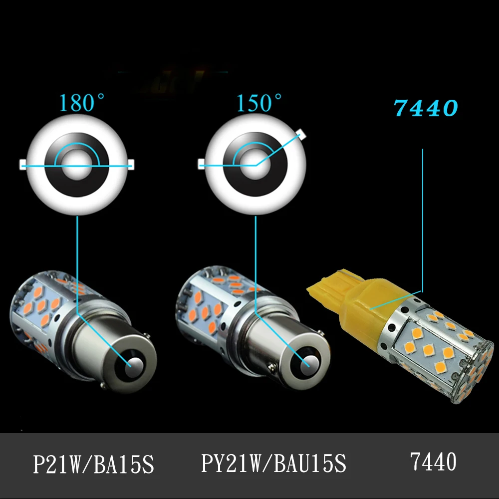 YSY 4 шт 1156 P21W BA15S PY21W BAU15S T20 7440 3030 35 SMD ошибок LED Canbus поворота огни 12 В постоянного тока