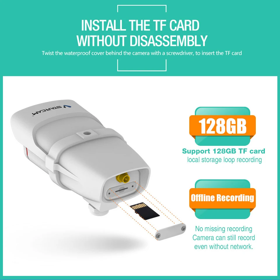 Уличная беспроводная камера видеонаблюдения Vstarcam Wi Fi 1080P ONVIF P2P ночного видения IP67