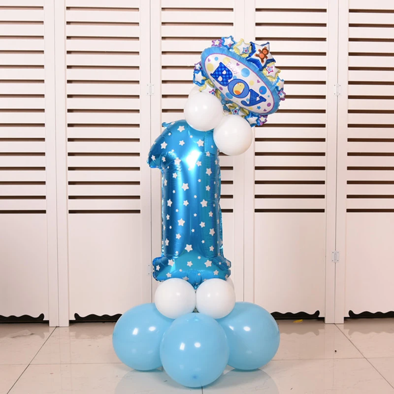 32 дюймовые воздушные шары Pink/ Blue с цифрами из фольги баллоны гелием товары для дня