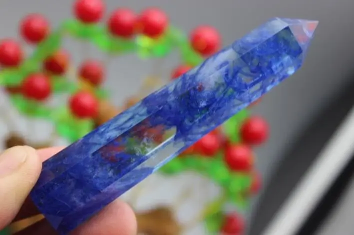 45g 1pcs new Pretty Blue Quartz Crystal single Terminated Wand Healing | Дом и сад