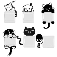 diy funny cute cat dog animal switch stickers wall stickers bedroom home decoration parlor decorations vinyl decal
