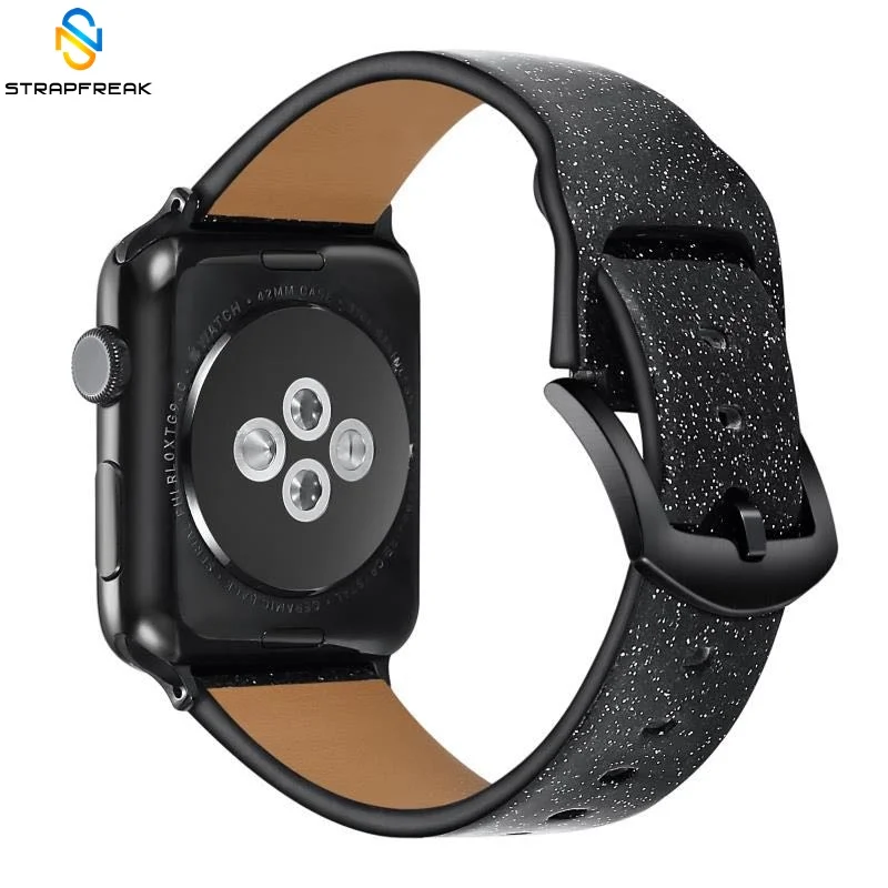 Ремешок для часов из натуральной кожи Apple Watch Series 4 3 2 1 золотой черный браслет с