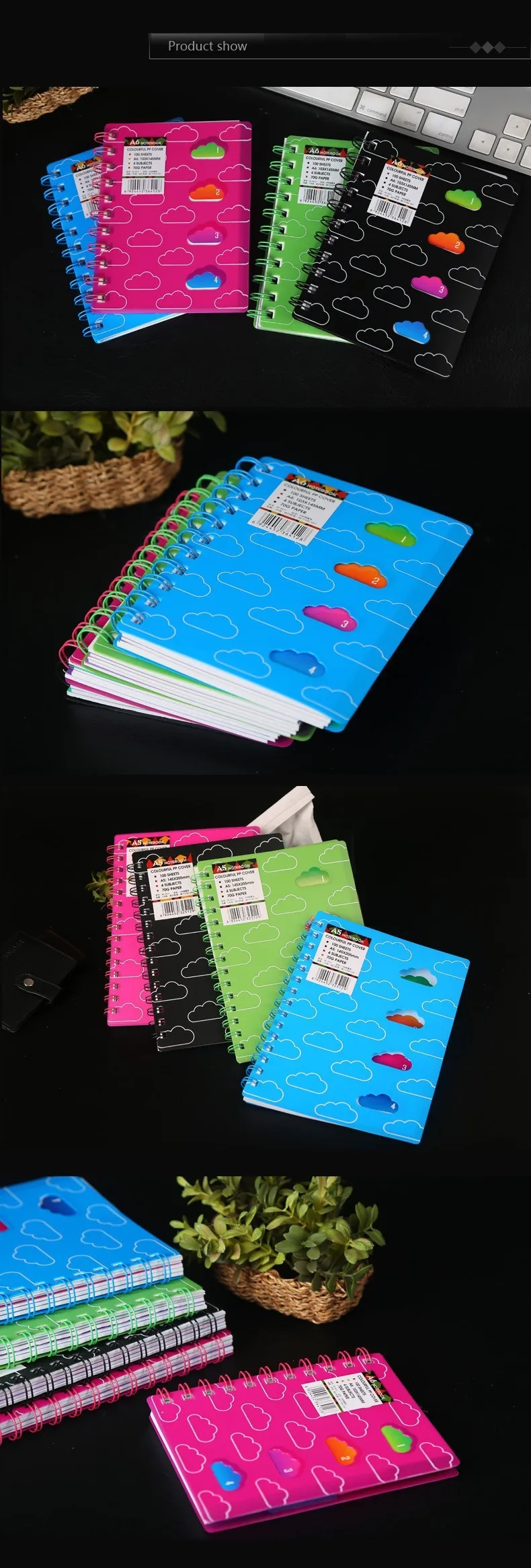 Perfect Spiral Notebook paper A6 A5 A4 100 sheets Diary planner Creative Notepad Office School Supplies