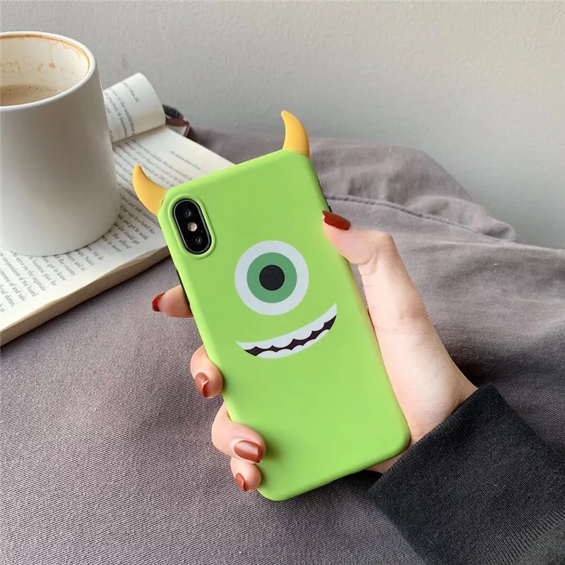 Милый 3D чехол для телефона с мультяшными ушами университета монстров iPhone 6 6s 7 8 plus