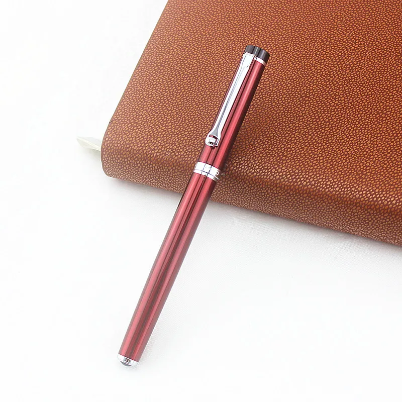 Luxury jinhao red Fountain Pen Set 0.5mm F Nib Multiple nib options Steel Ink Pens for Simple Business Gift Free Shipping | Канцтовары
