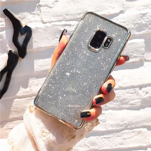 Silver Роскошный мягкий силиконовый чехол для samsung Galaxy J5 J7 A5 A7 EU блестящая задняя крышка для samsung A6 A8 Plus - Цвет: Silver