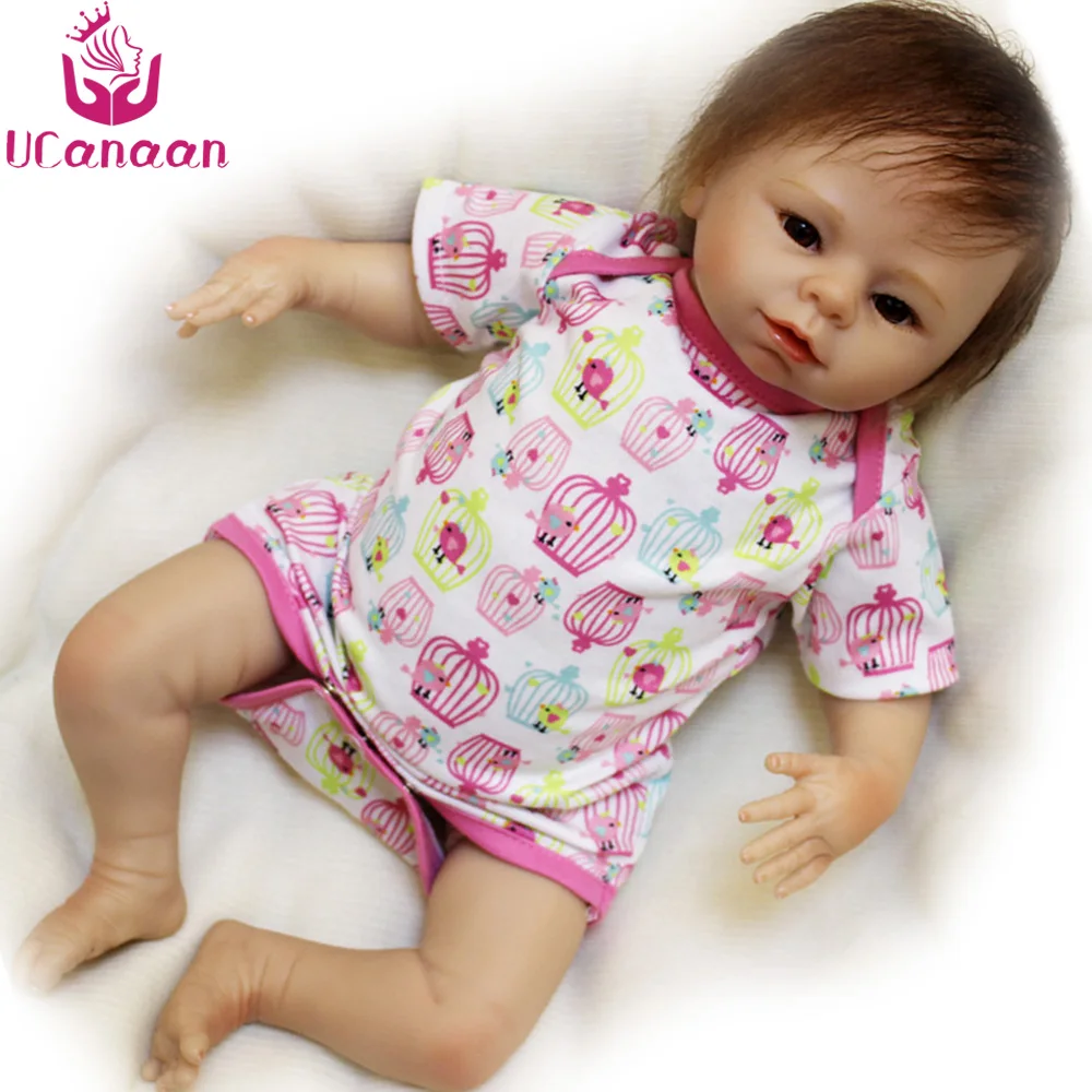 Ucanaan/45 см силикона Reborn Baby Куклы 18 дюймов Реалистичного Doll Рождественский подарок
