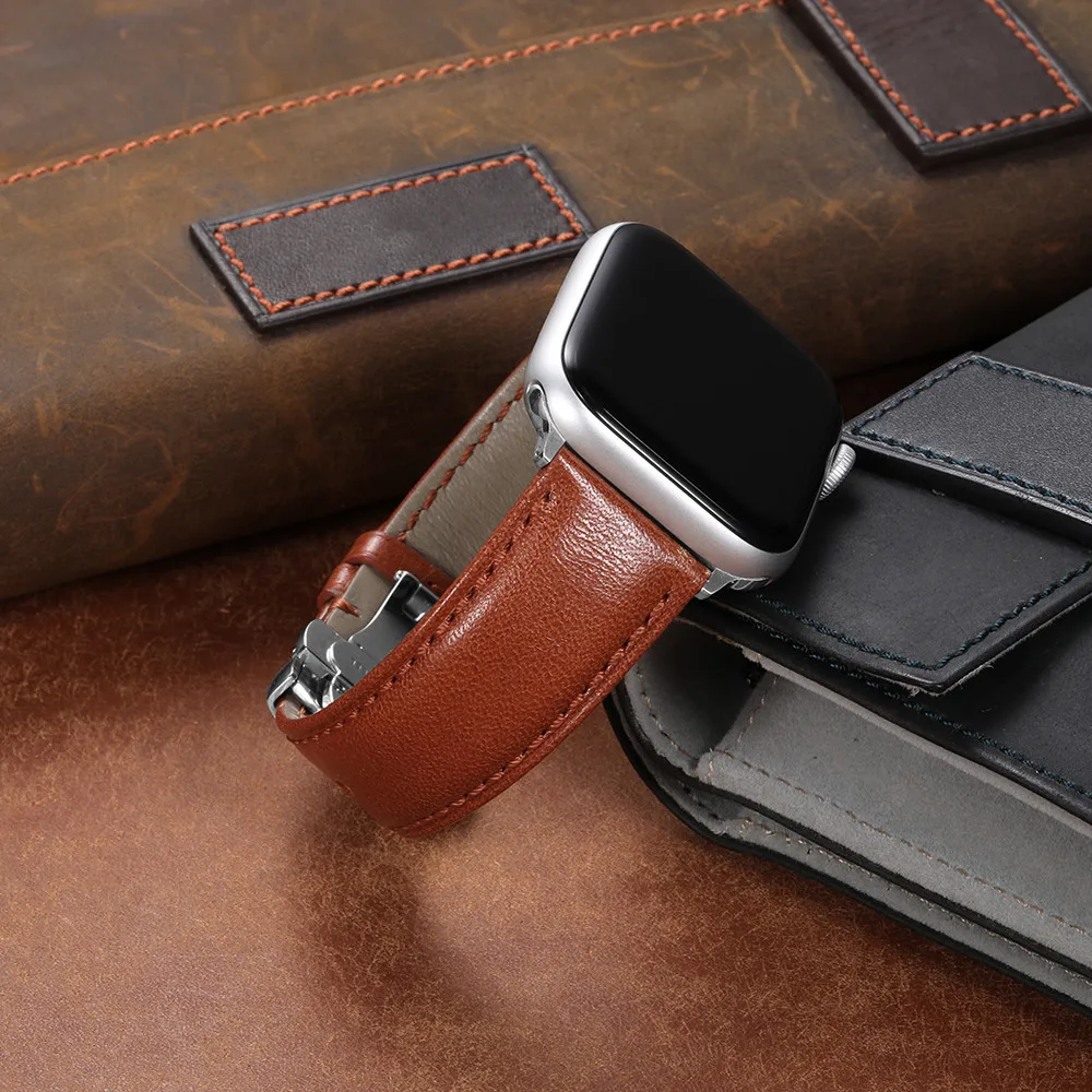 CHIMAERA наручных часов Apple Watch, версии натуральная кожа ремешок для часов на замену браслет для серии 4, версия 1, 2, 3, ремешок Ремешки для Apple Watch 38/40/42/44 мм