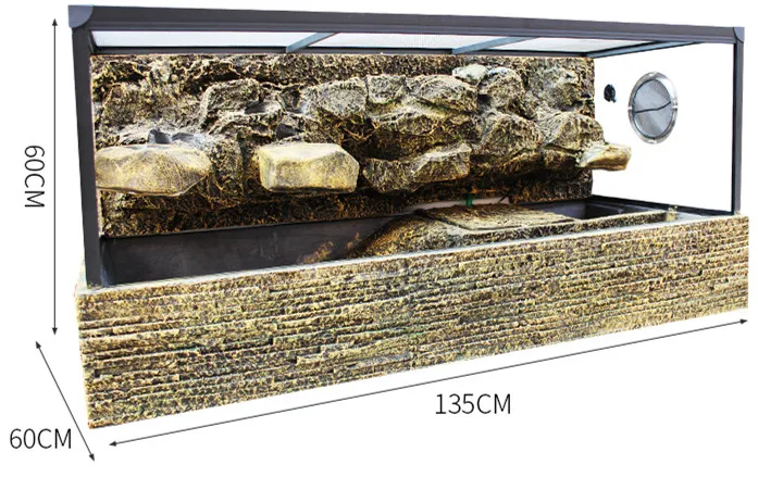 extra large Большая аквариумная черепаха Vivarium Paludarium, резервуар с фоном, UVA светильник, греющаяся платформа, тропический лес, комплект с кирпичной основой - Цвет: extra large