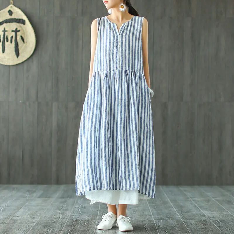 

Neck Tank Casual Women Long Plus Shirt V Dress Sundress Summer Oversize