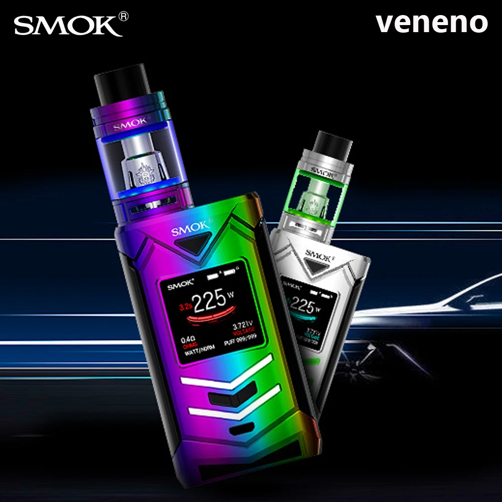 Оригинал SMOK Veneno комплект 225 Вт TC поле Mod с 5 мл бак TFV8 большой ребенок распылитель