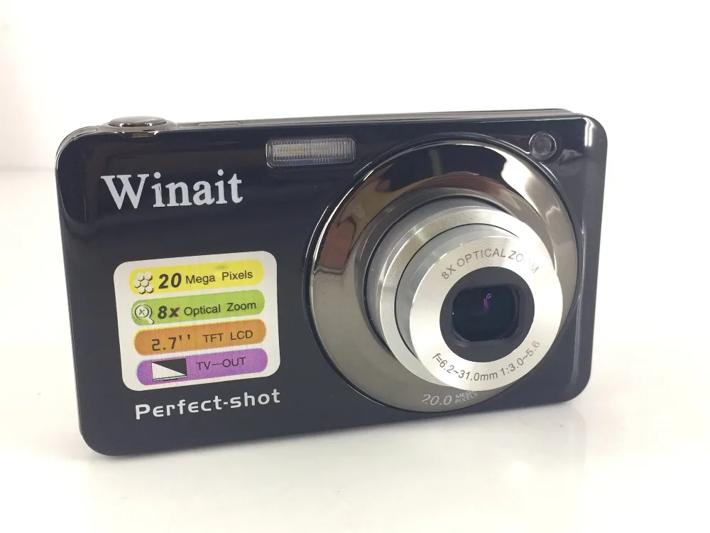 Winait 20MP Портативная цифровая камера 8x оптический зум 2 7 &quotTFT ЖК дисплей|digital zoom digital