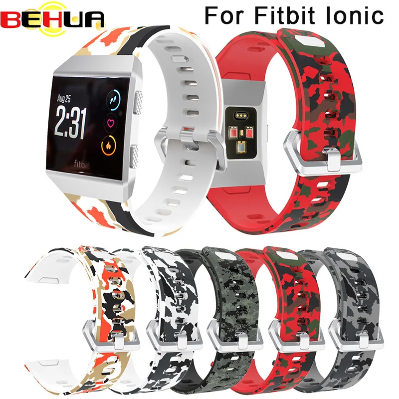 

Hot Sale Watchbands Soft Silicone Camouflage Replacement Sport Band Strap For Fitbit Ionic Smart Fitness Watch band Wholesale