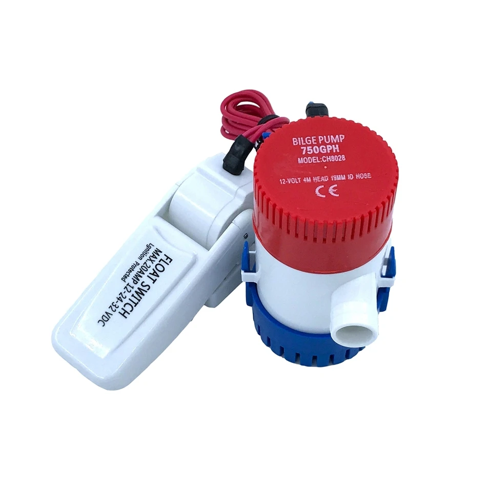 Bilge Submersible Water Pump 12V 24V 750GPH Set With Switch Boat Motor Homes Houseboat Aquario Filter Accessories Aquarium | Обустройство