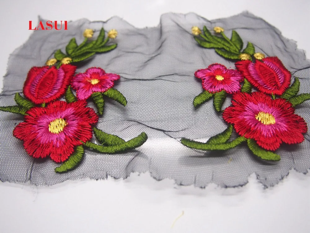 LASUI 2 шт. = 1 лот Топ новинок 8*14 см 1pcsColored хлопок Цветочная вышивка кружева
