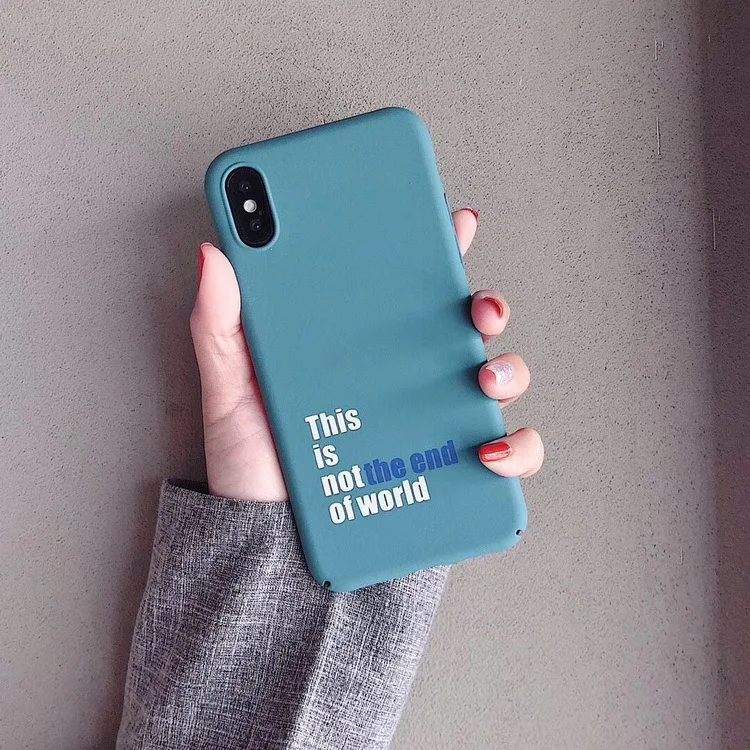 Amusing retro Simple letter phone case for coque iPhone 7 8 6 6s plus XS max Solid color Ultra thin iphone cover X XR | Мобильные