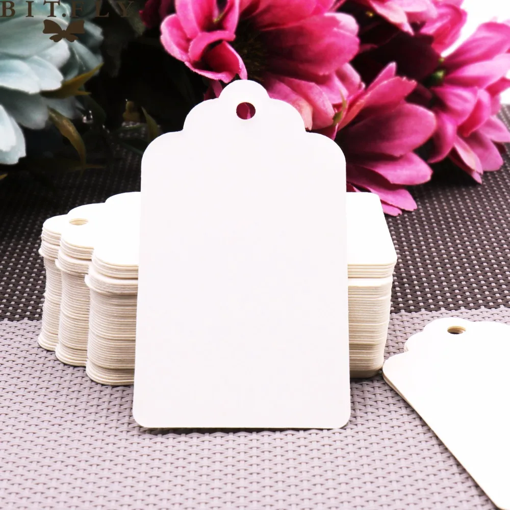 100 шт. прямоугольные бирки из крафт бумаги 3 размера|scrapbooking kraft paper|blank scrapbookspaper tags |