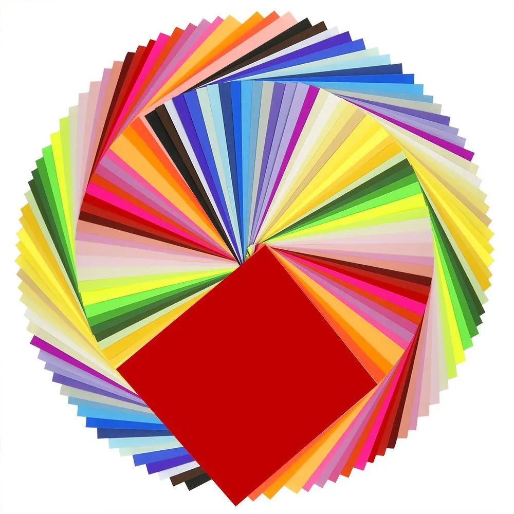 

Origami Paper 50 Vivid Colors Double-Sided 200 Sheets Premium Quality 15cmx15cm for Arts and Crafts Projects - Same Color Both