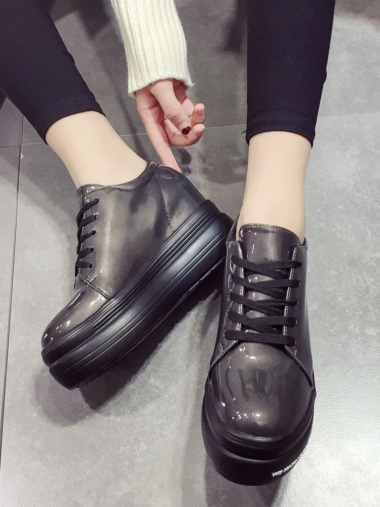 Женская обувь в стиле ретро кожаная на толстой подошве английском 2019|Женские