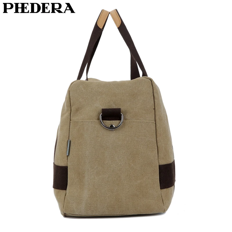 PHEDERA Large Capacity Canvas Travel Men Duffle Bags Outdoor Casual Male Handbag Coffee Black Men's Shoulder | Багаж и сумки