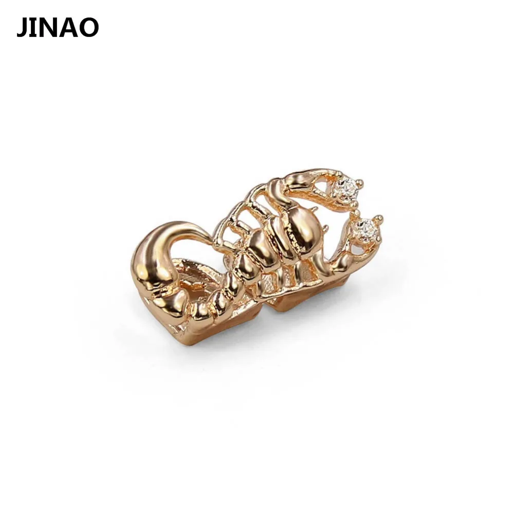 JINAO Новый пригодный Скорпион гриль Стингер зубы Grillz Gold тон для малышей с принтом