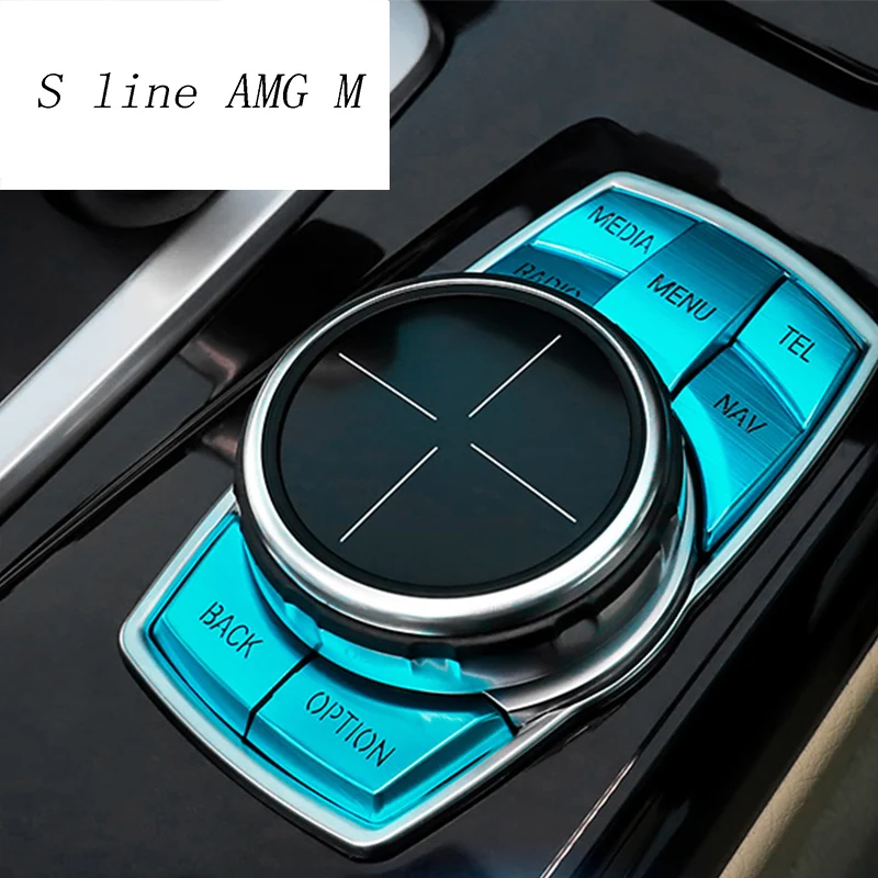

Car Styling Multimedia Buttons Cover Sticker Knob Frame Decoration For bmw f30 f10 f20 f25 f07 x1 x3 x5 x6 1/2/3/4/5/6/7 Series