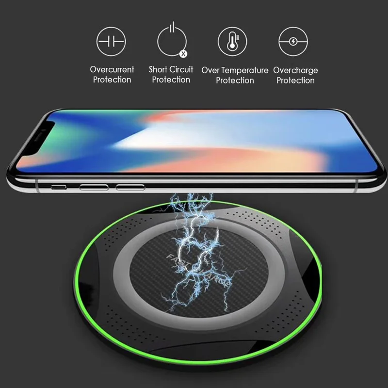 Портативный мини кабель Qi 10 Вт для быстрой беспроводной зарядки IPhone Беспроводная