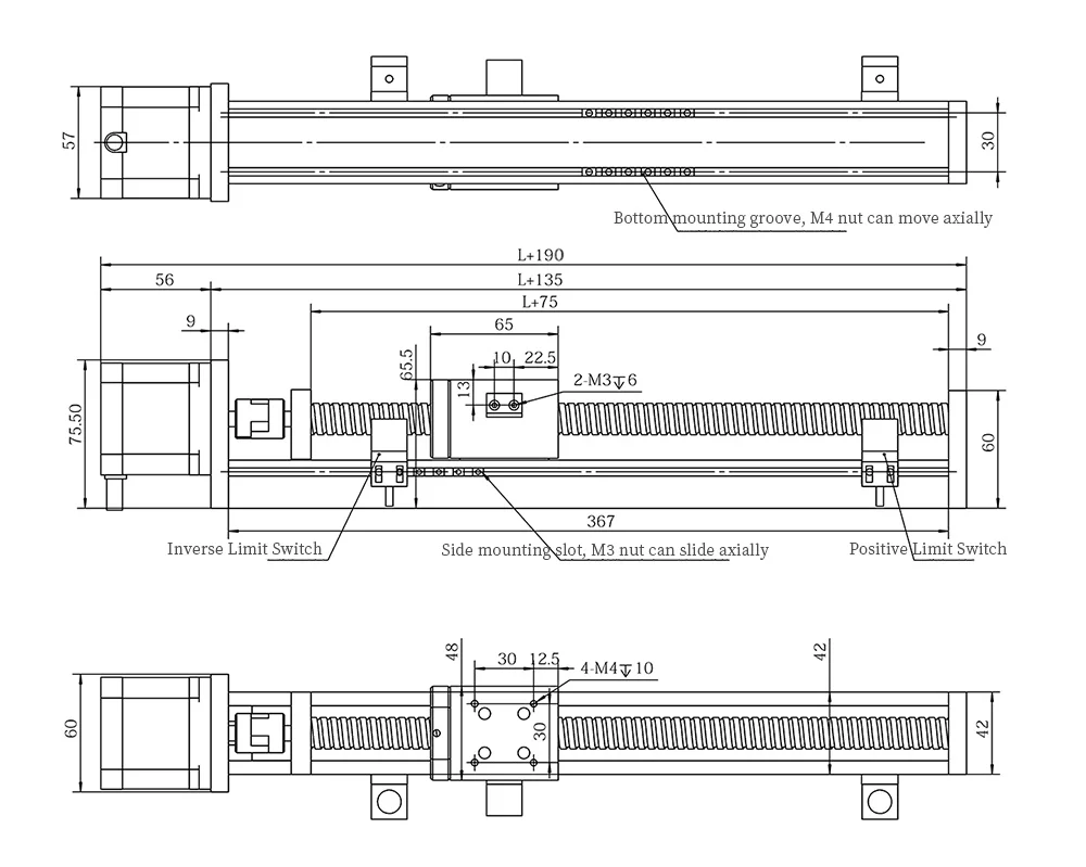 RXS-42 XY Таблица козловой Линейный модуль Роботизированный стержень для тренировки рук шариковый винт направляющая раздвижной стол движения рельсовый привод моторизованный маршрутизатор