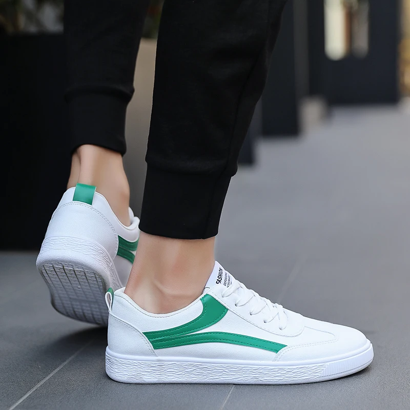 

2019 New Design Men's Shoes White Trend Casual Sneakers Man Lace Up Chaussure Homme Male Sneakers Leisure Street Footwear Adult