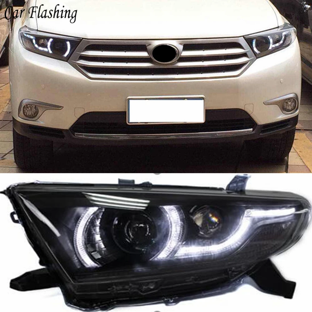 Автомобильный Стайлинг Головной фонарь для Toyota Highlander светодиодный фары 2012 2014 DRL H7